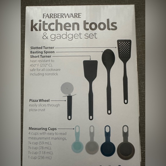 Farberware 16-Piece Kitchen Tools & Gadget Set – BPA-Free, Heat Resistant, Black - Picture 9 of 10